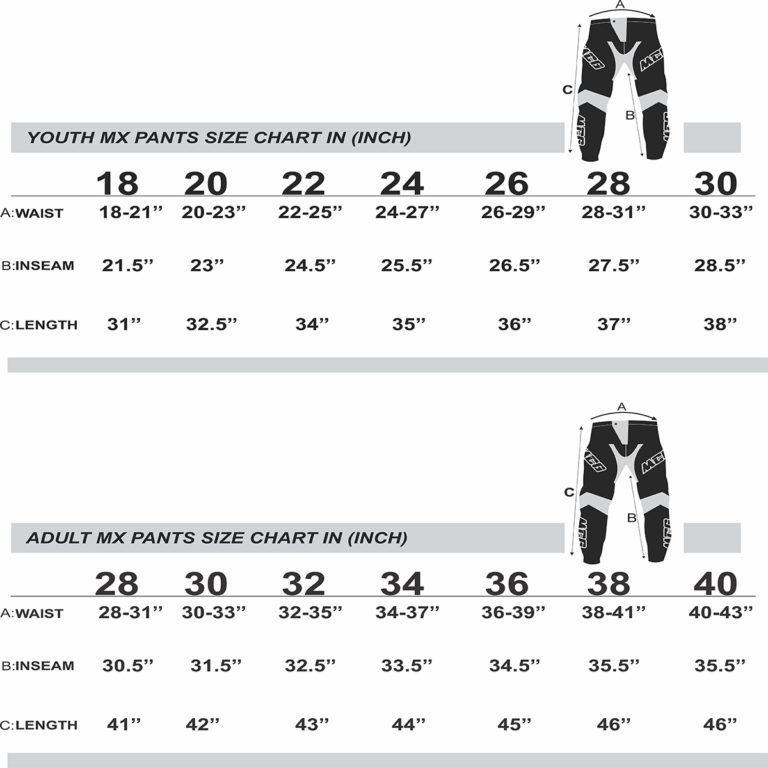 Size Chart - Moto Cross Gears